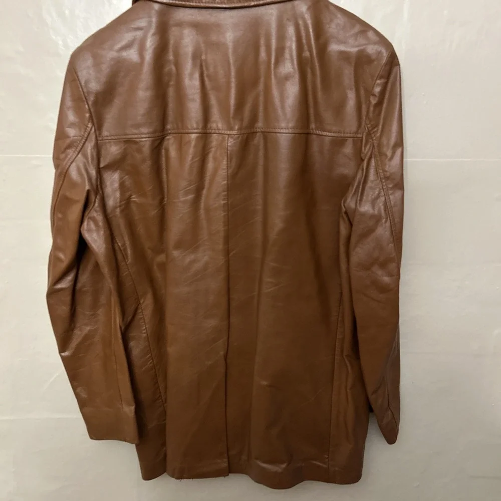 vintage cresco coat jacket Cognac‎ Brown Lapel Size 38